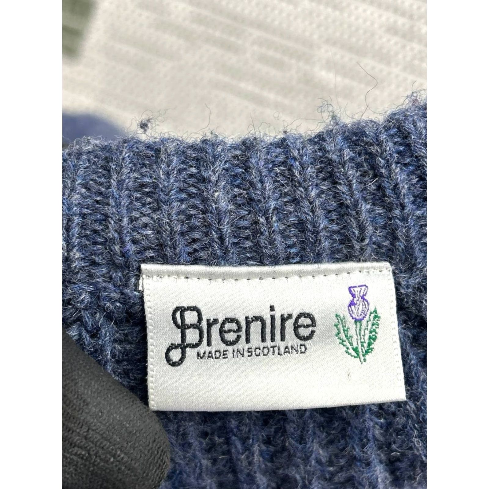 Vintage Brenire Mens Sweater XL Blue Wool Knit Pullover - Crew Neck, Long Sleeve, Casual, Regular Fit, Winter Winter, Knit, Pullover, Solid, 2XL, Men Size US XXL / EU 58 / 5 - 3 Thumbnail