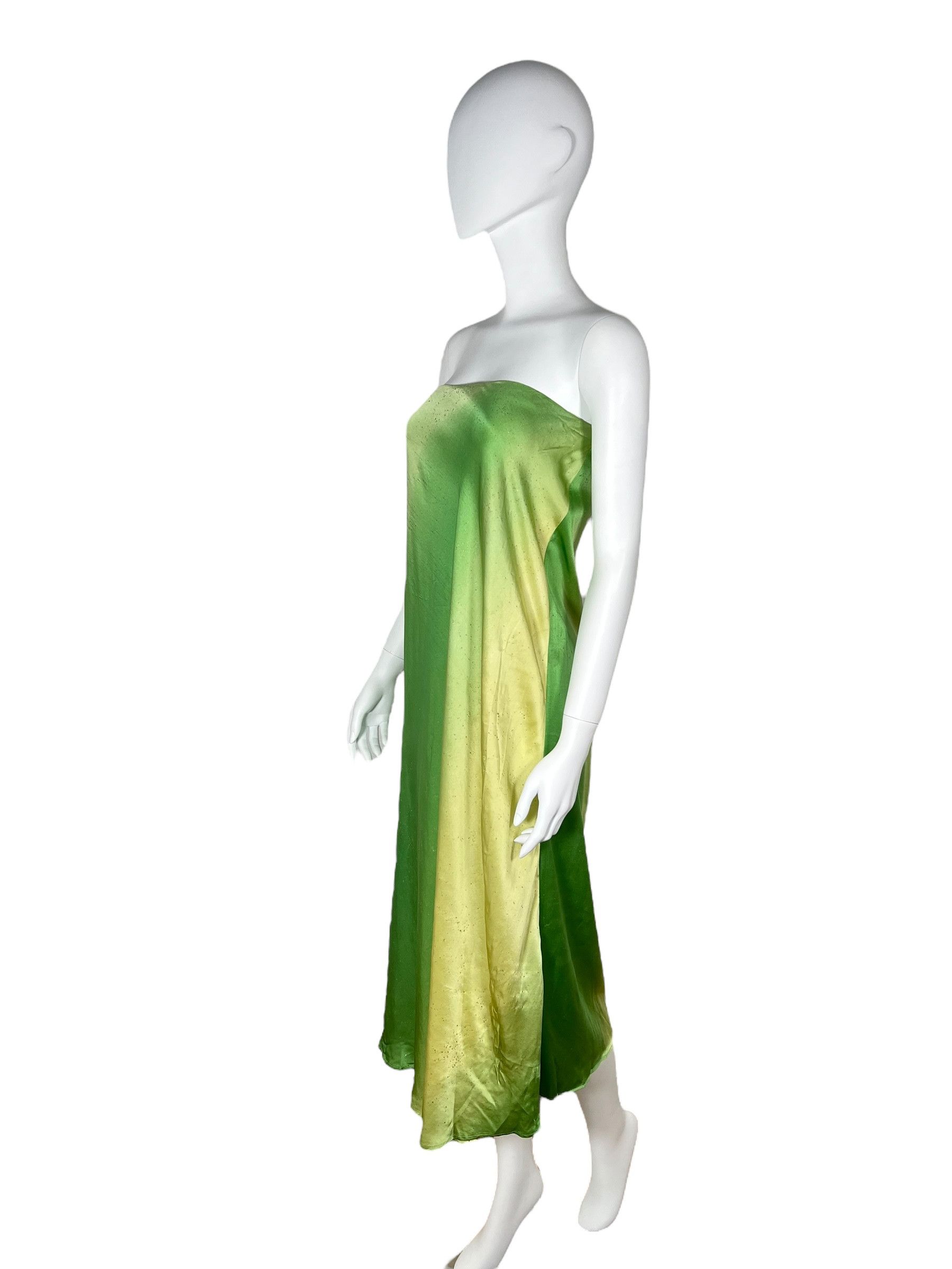 Roberto Cavalli Roberto Cavalli 1990s Green-to-gold Silk Maxi Skirt. Size 28" / US 6 / IT 42 - 5 Thumbnail