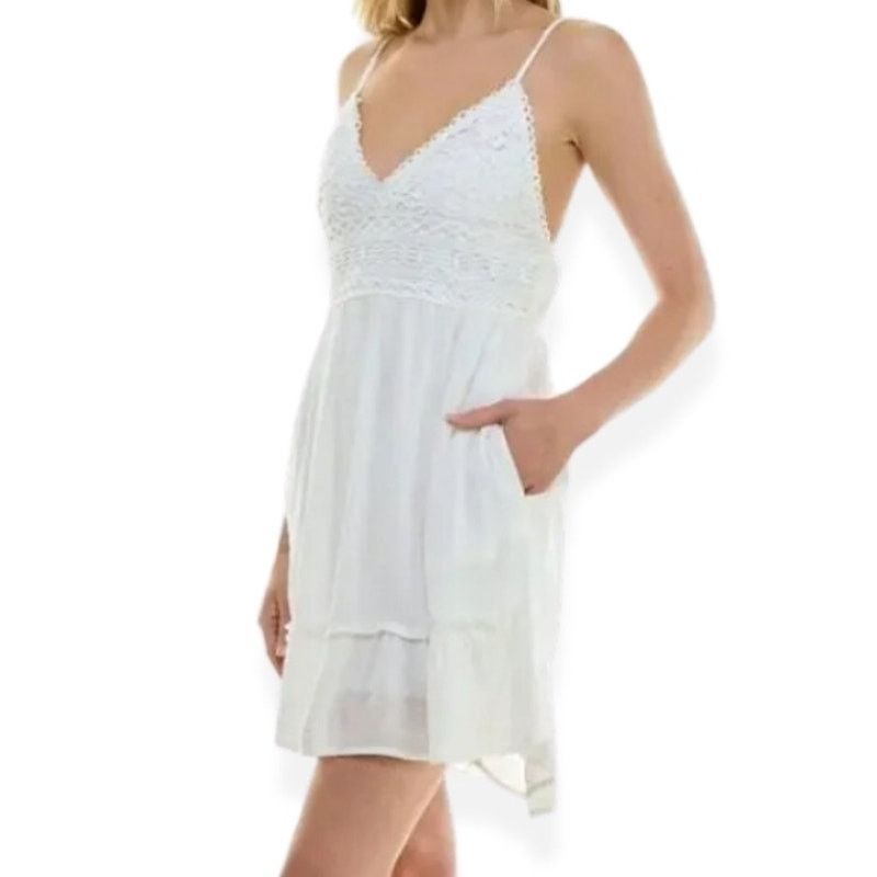 Other Speechless Mini Skater Dress Crochet Top ALine Ruffled Hem M Size M / US 6-8 / IT 42-44 - 1 Thumbnail
