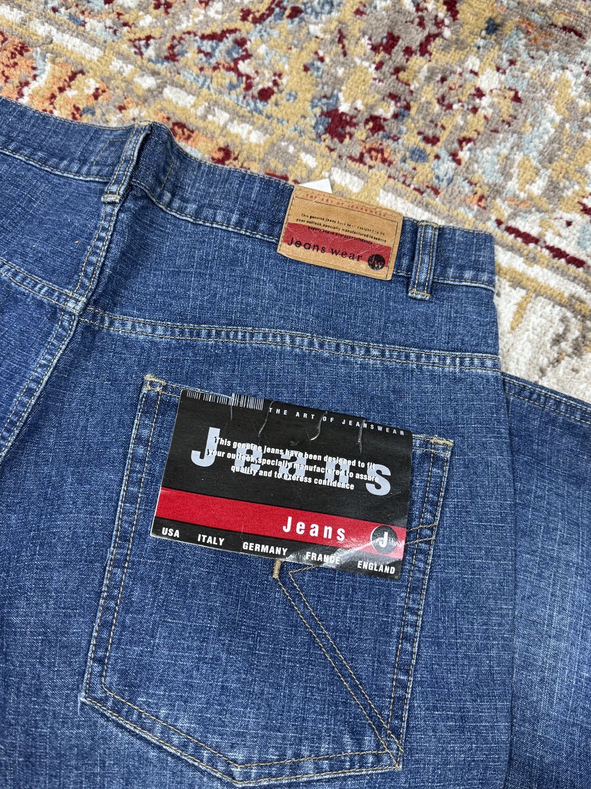Japanese Brand ᶠᵃⁿᶜʸᵍᵘʸ BNWT Y2K Baggy Washed Denim Jeans Wide leg vintage Size US 38 / EU 54 - 5 Thumbnail
