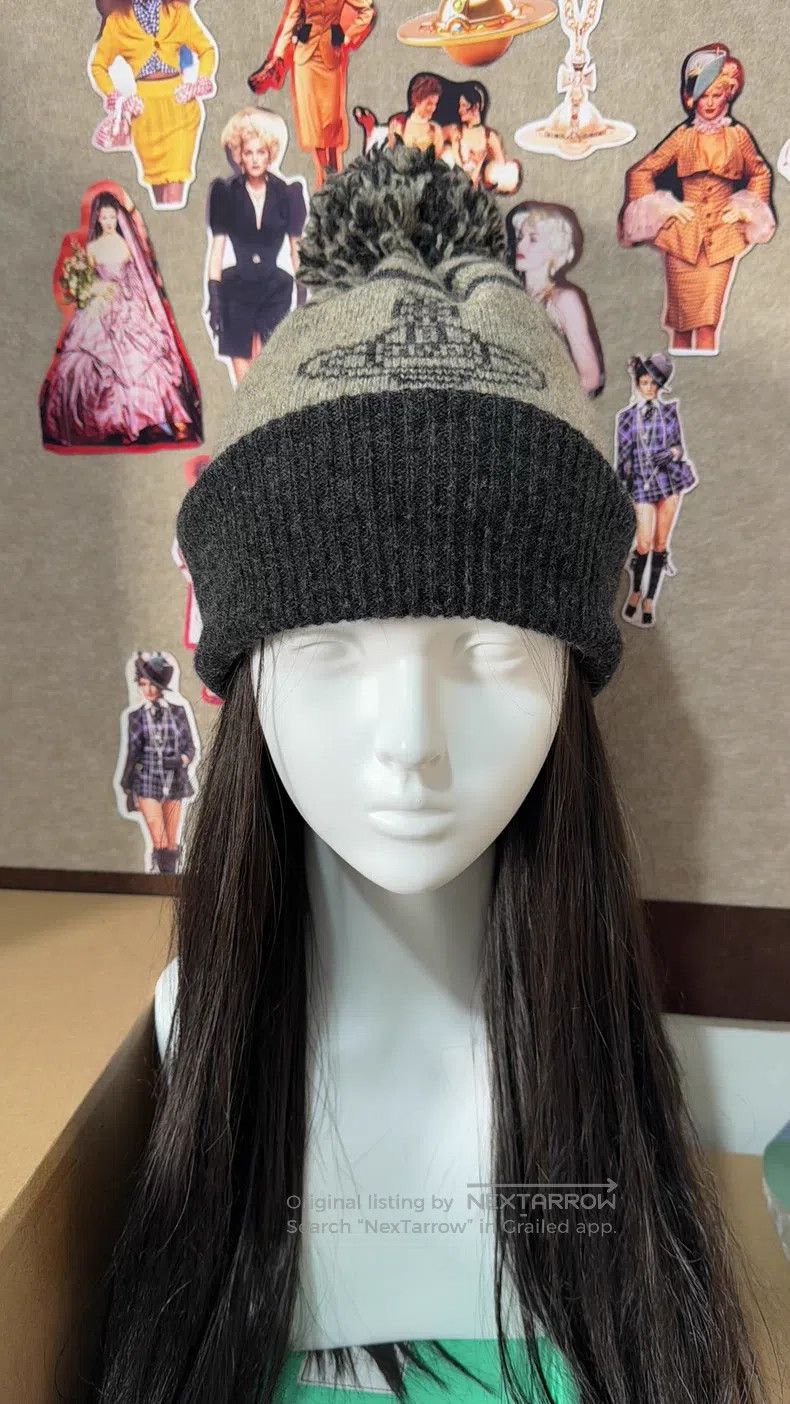 Vivienne Westwood Vivienne Westwood Smoke gray fuzzy knitted hat Size ONE SIZE - 2 Thumbnail