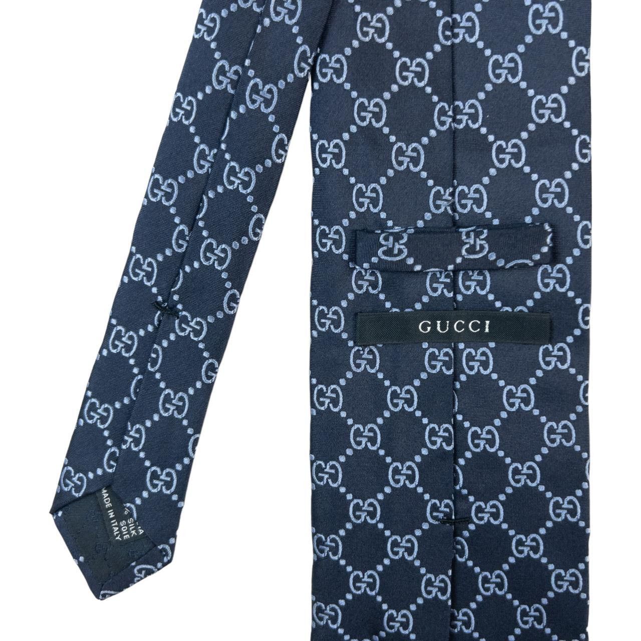 Gucci Vintage Gucci Silk Monogram Tie Size ONE SIZE - 4 Thumbnail