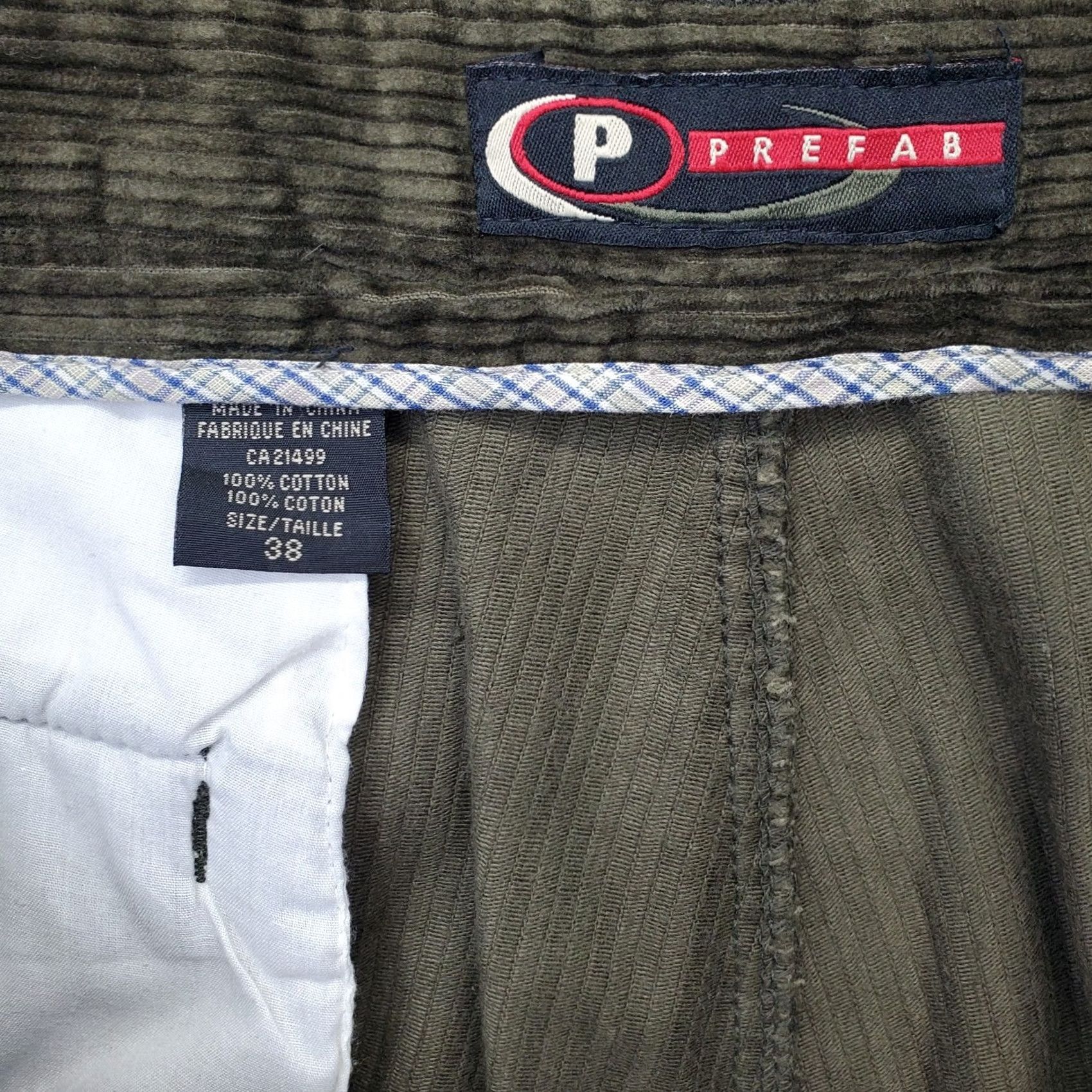 Vintage Prefab Mens 38 Green Corduroy Pants Regular Fit Belt Loop Straight Leg Shirt? Size US 38 / EU 54 - 7 Thumbnail