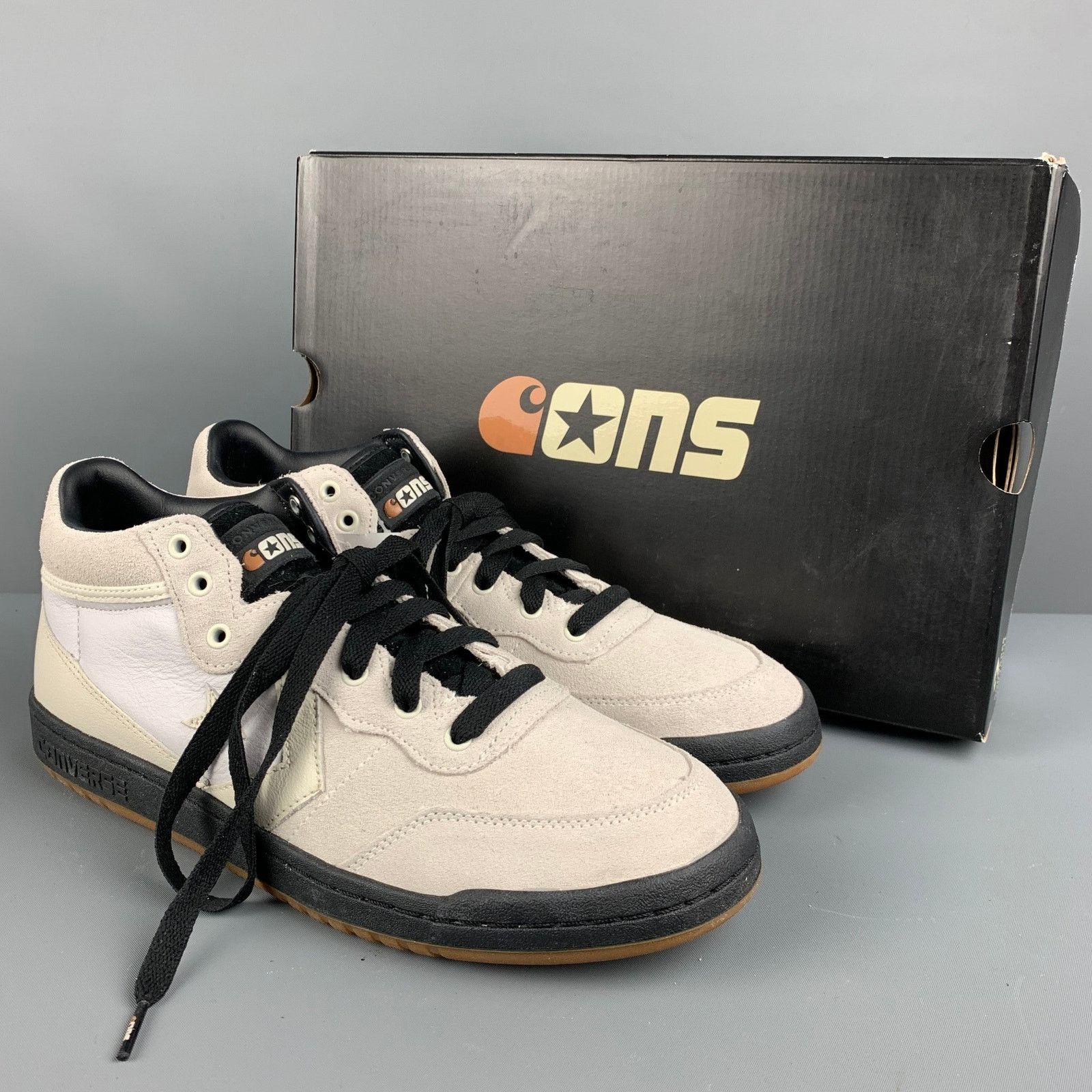 Converse CONVERSE 10 Cream Black Mixed Materials Leather Sneakers Size US 10 / EU 43 - 9 Thumbnail