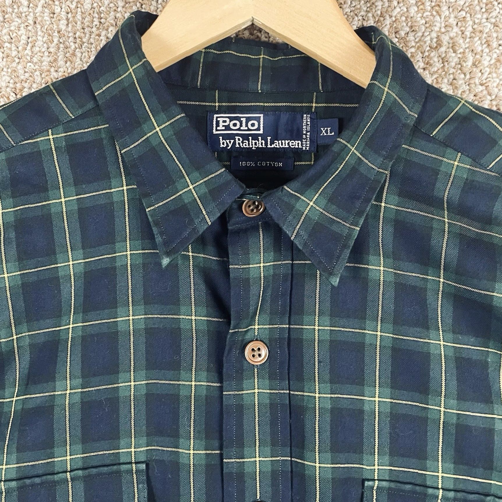 Ralph Lauren VINTAGE Polo Ralph Lauren Shirt Men’s XL Plaid Button Up Windowpane Pony T278 Size US XL / EU 56 / 4 - 2 Thumbnail