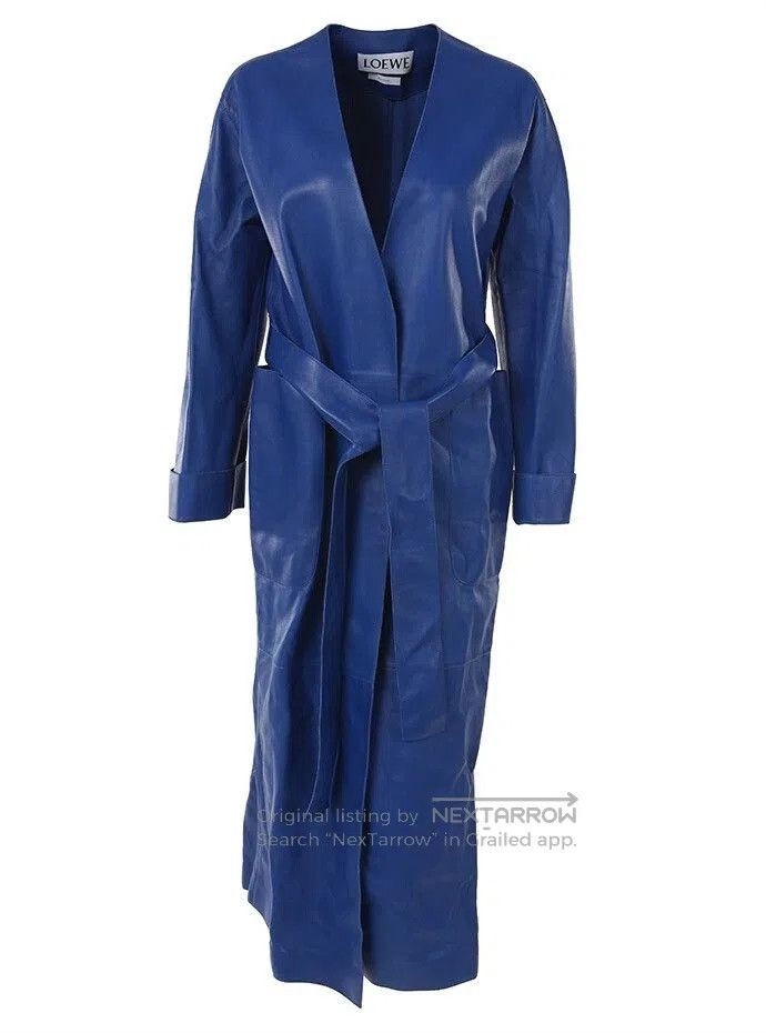 Loewe LOEWE Electric Blue Leather Coat. Size XXS / US 00 / IT 34 - 1 Thumbnail