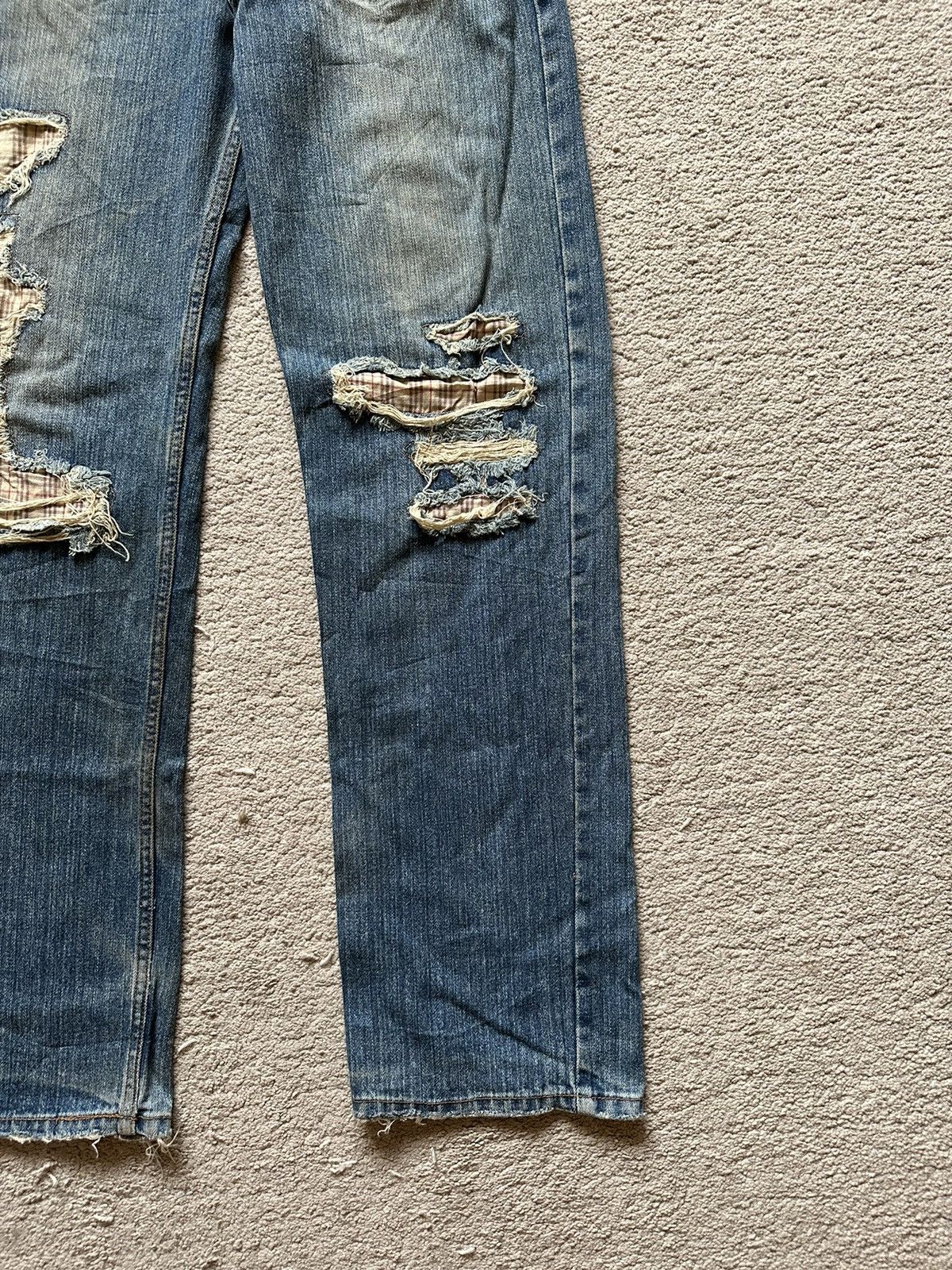 Japanese Brand 1990s Nylus Crew Design Work Distressed Jeans Size US 34 / EU 50 - 3 Thumbnail