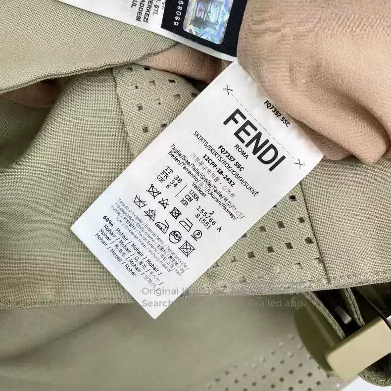 Fendi Fendi Cashmere/Wool/Mulberry Silk Green Camouflage Belted Size 25" / US 0 / IT 36 - 5 Thumbnail