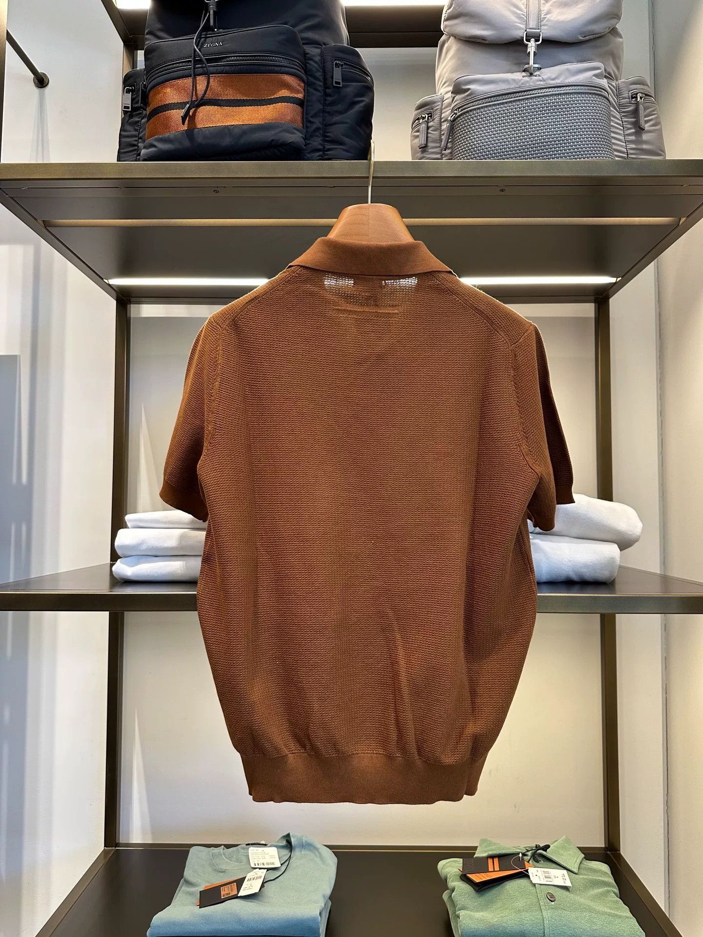 Ermenegildo Zegna Zegna Men's Brown Polo Shirt Size US XL / EU 56 / 4 - 5 Thumbnail