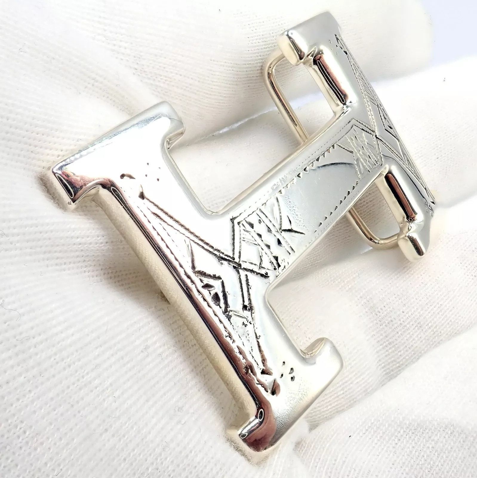 Hermes Hermes Silver Signature Classic Large H Belt Buckle 32m Size ONE SIZE - 6 Thumbnail