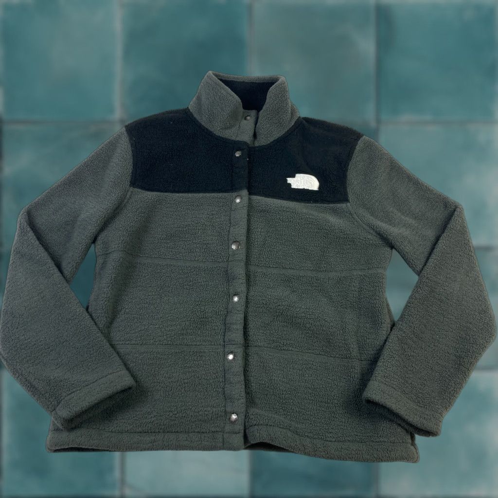 The North Face The North Face Fleece Jacket Women's Medium Gray Color Block Full Zip Snap Size M / US 6-8 / IT 42-44 - 1 Thumbnail