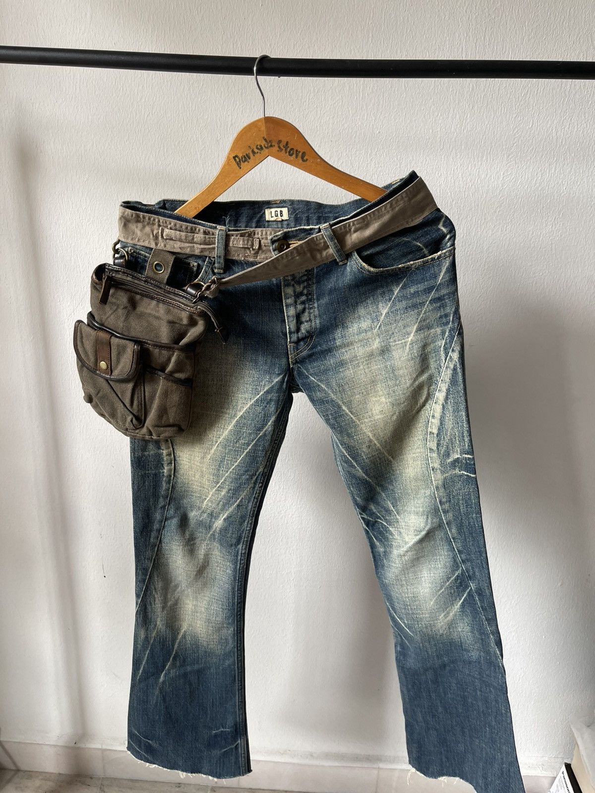 Le Grande Bleu (L.G.B.) L.g.b Wolf Denim Jeans Flare Size US 29 - 10 Thumbnail