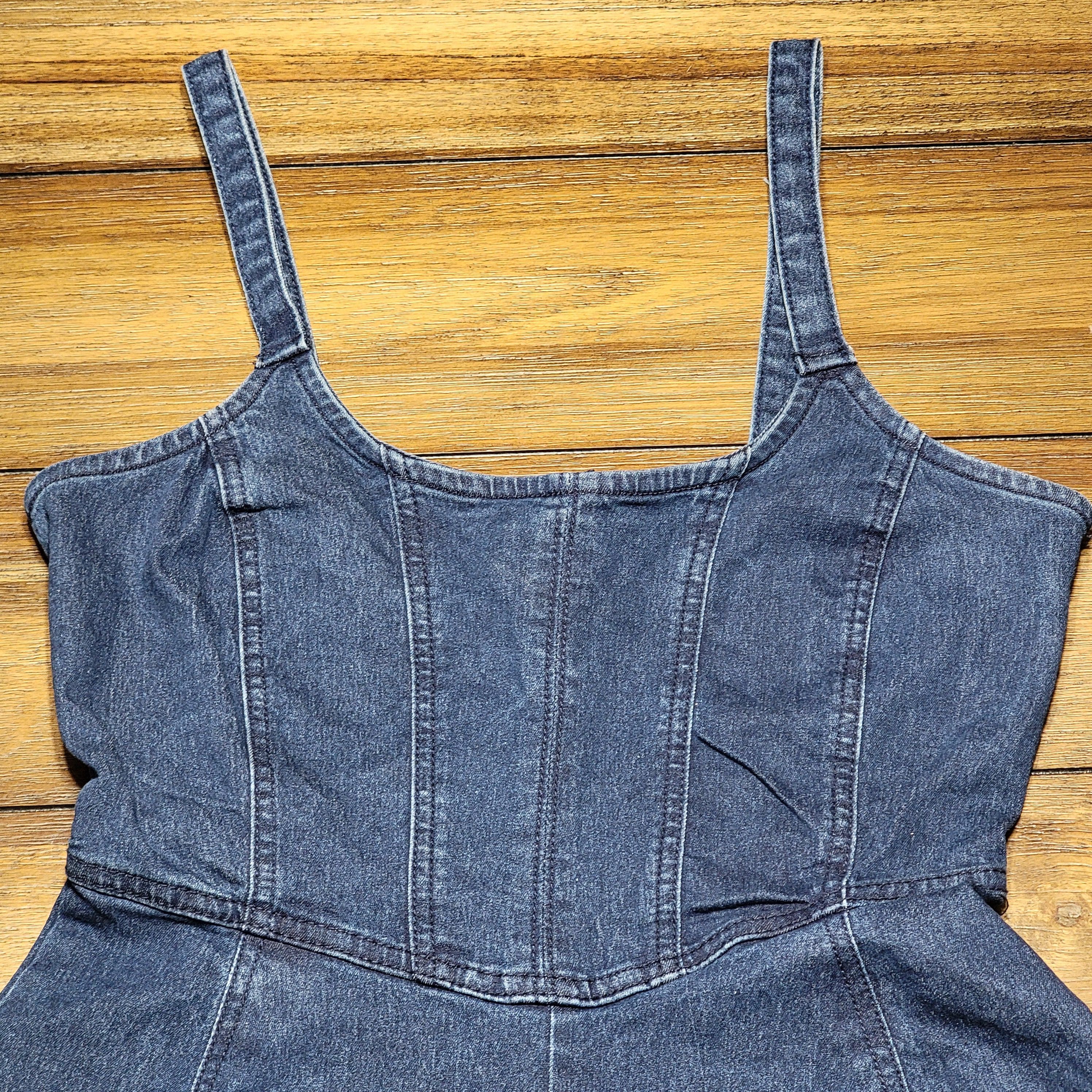 Other Derek Heart Denim Shorts Overalls Zipper Back - Size Medium Size 26" / US 2 / IT 38 - 2 Thumbnail