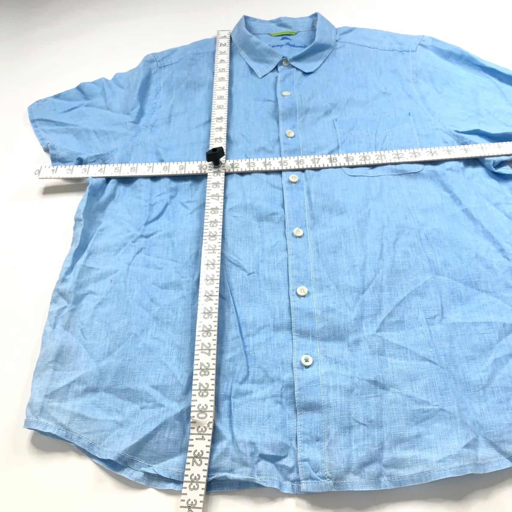 Tommy Bahama Tommy Bahama Shirt Blue 2XL Linen Short Sleeve Casual Pocket Button-Up Men’s Size US XXL / EU 58 / 5 - 3 Thumbnail