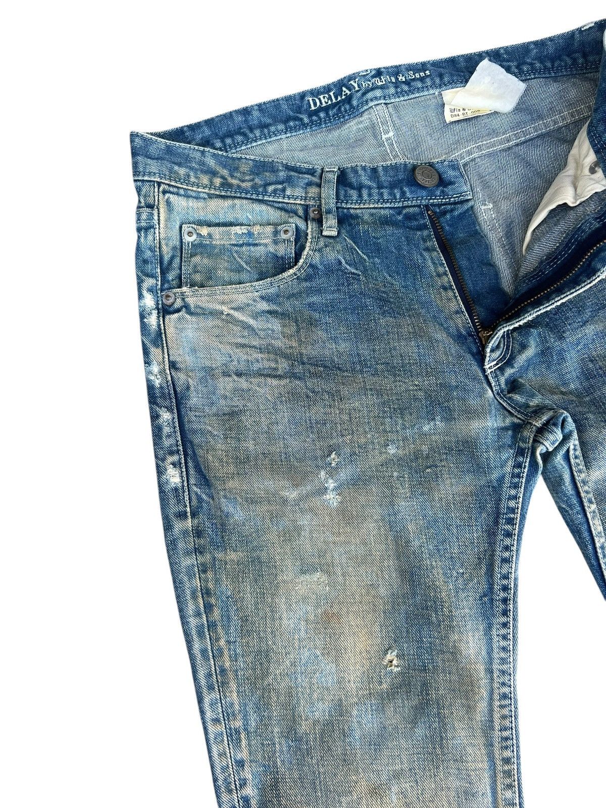 Japanese Brand Dirty Mud Stains Distress Denim Ufin & Sons Flare Jeans Size US 30 / EU 46 - 8 Thumbnail