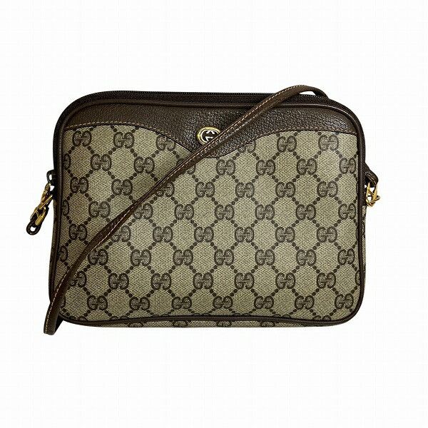 Gucci Gucci GG Supreme Canvas Leather Shoulder Bag Canvas Crossbody Bag 97.02.068 in Brown, Women's