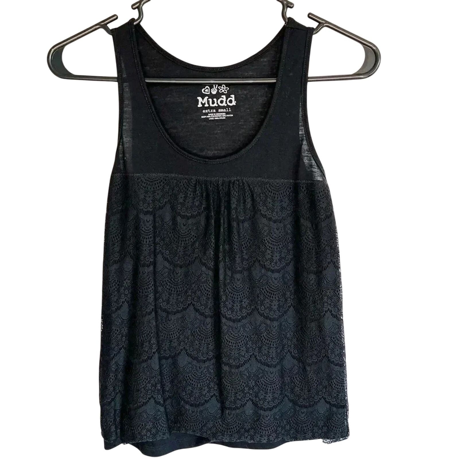 Other Mudd black lace babydoll tank top Size XS Size XS / US 0-2 / IT 36-38 - 1 Thumbnail