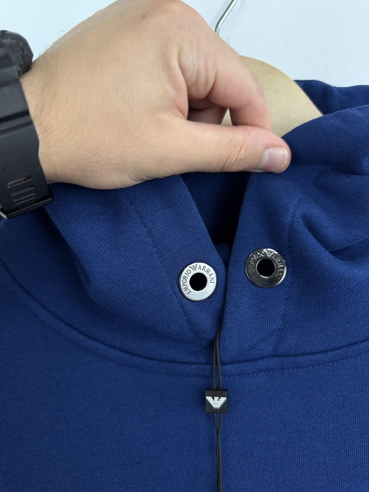 Emporio Armani 🇮🇹❗️New Emporio Armani Milano Luxury Hoodie Blue Size US L / EU 52-54 / 3 - 8 Thumbnail