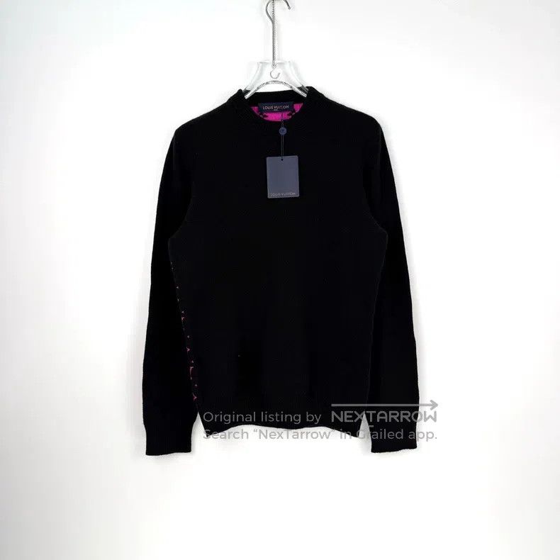 Louis Vuitton Louis Vuitton Black Pink Back Full Print Cashmere Sweater Size US M / EU 48-50 / 2 - 3 Thumbnail