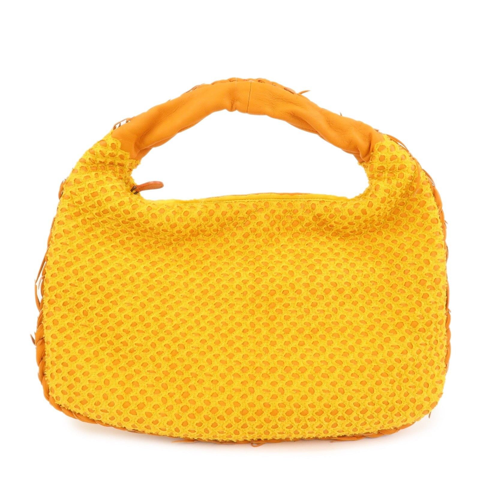 Bottega Veneta Bottega Veneta Hobo Cotton Shoulder Bag Yellow Size ONE SIZE - 1 Thumbnail