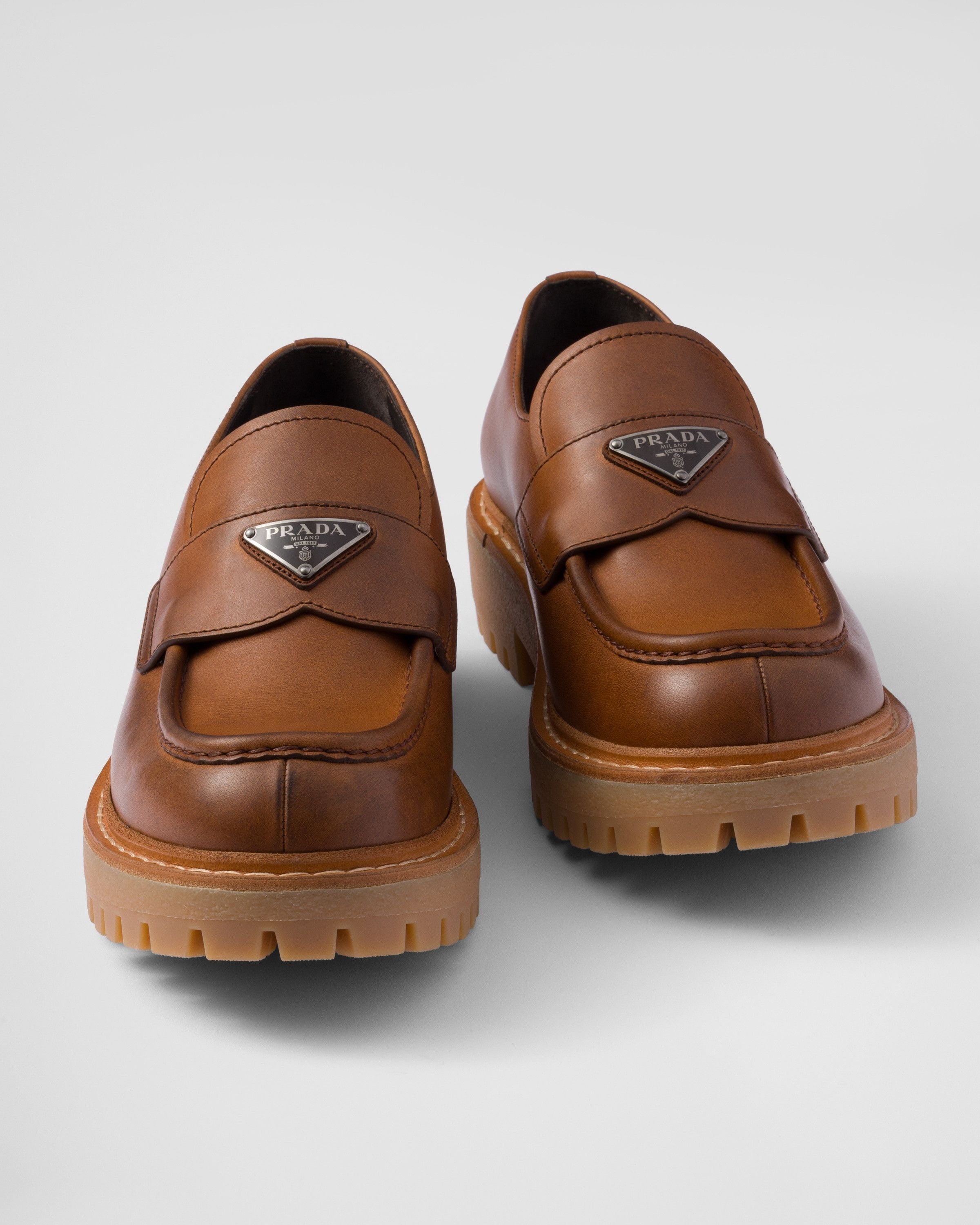 Prada os11x0625 Leather Loafers in Brown Size US 13 / EU 46 - 5 Thumbnail
