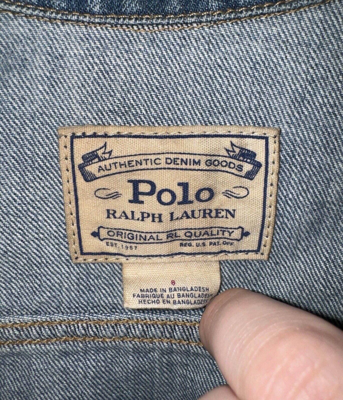 Polo Ralph Lauren Polo Ralph Lauren Jean Jacket Youth Blue Denim Girl's 8 Size XXS / US 00 / IT 34 - 7 Thumbnail