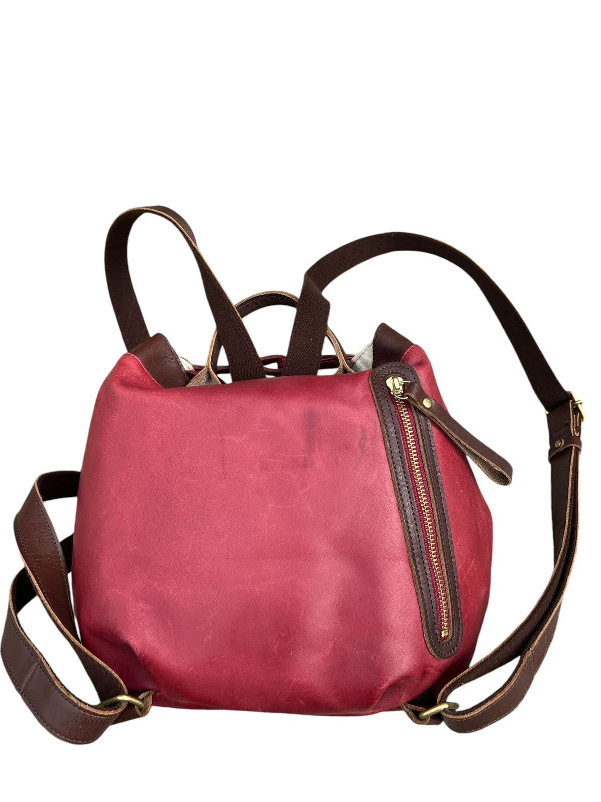 Leather Kissora Japan Scratches Patina Leather Mini Backpack Bag Size ONE SIZE - 10 Thumbnail