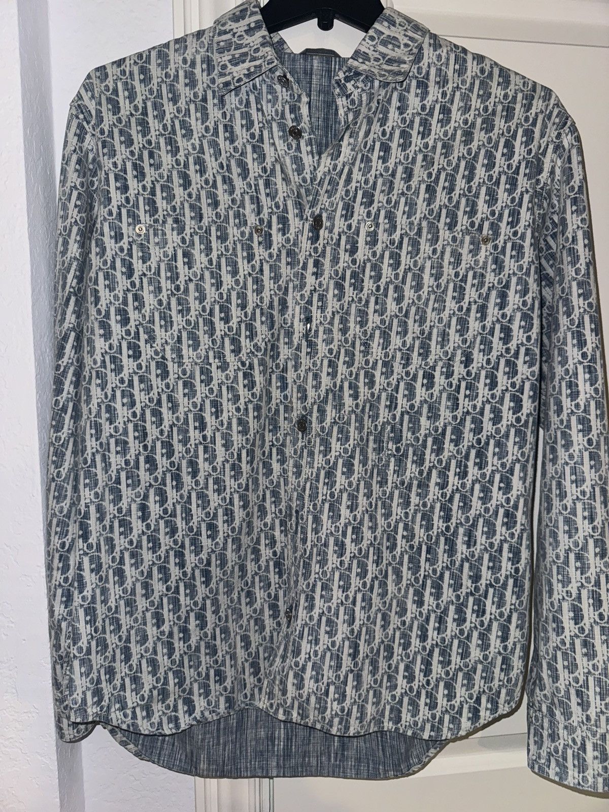 Dior Dior Oblique Overshirt - Blue Denim Size US M / EU 48-50 / 2 - 1 Thumbnail