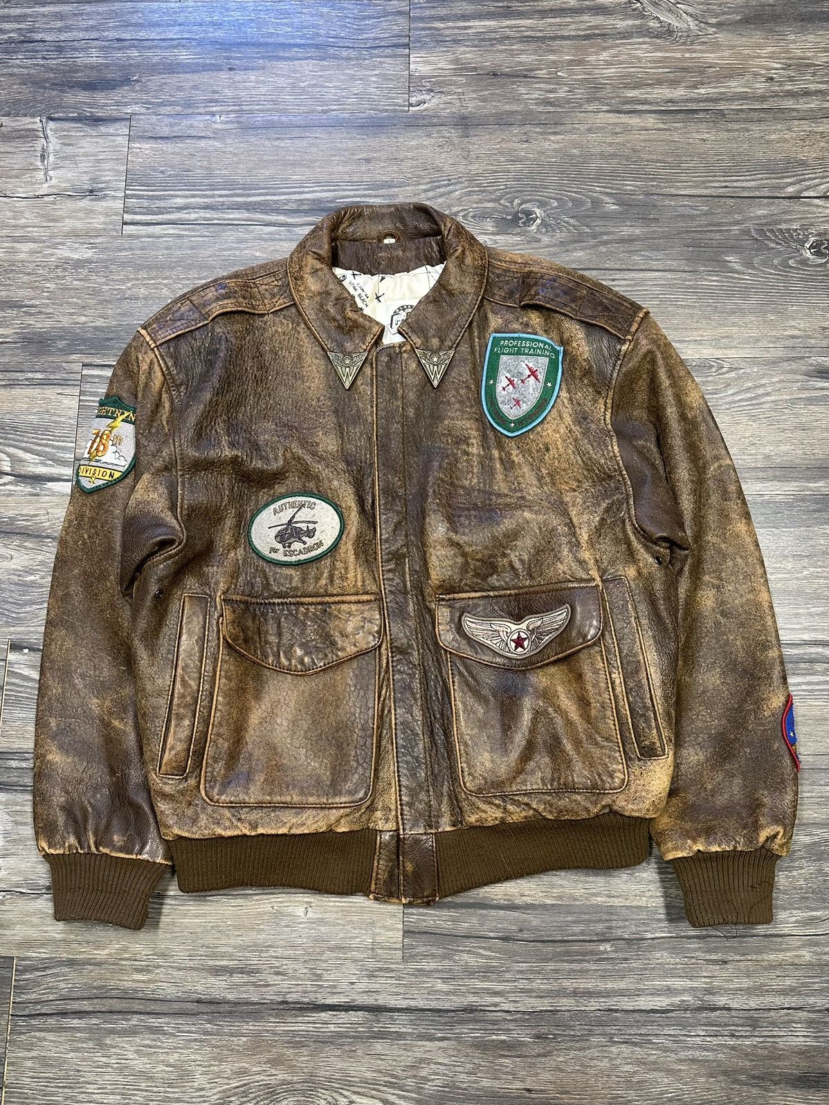 Vintage Vintage Global Identity Patch Leather Jacket Size US L / EU 52-54 / 3 - 1 Thumbnail
