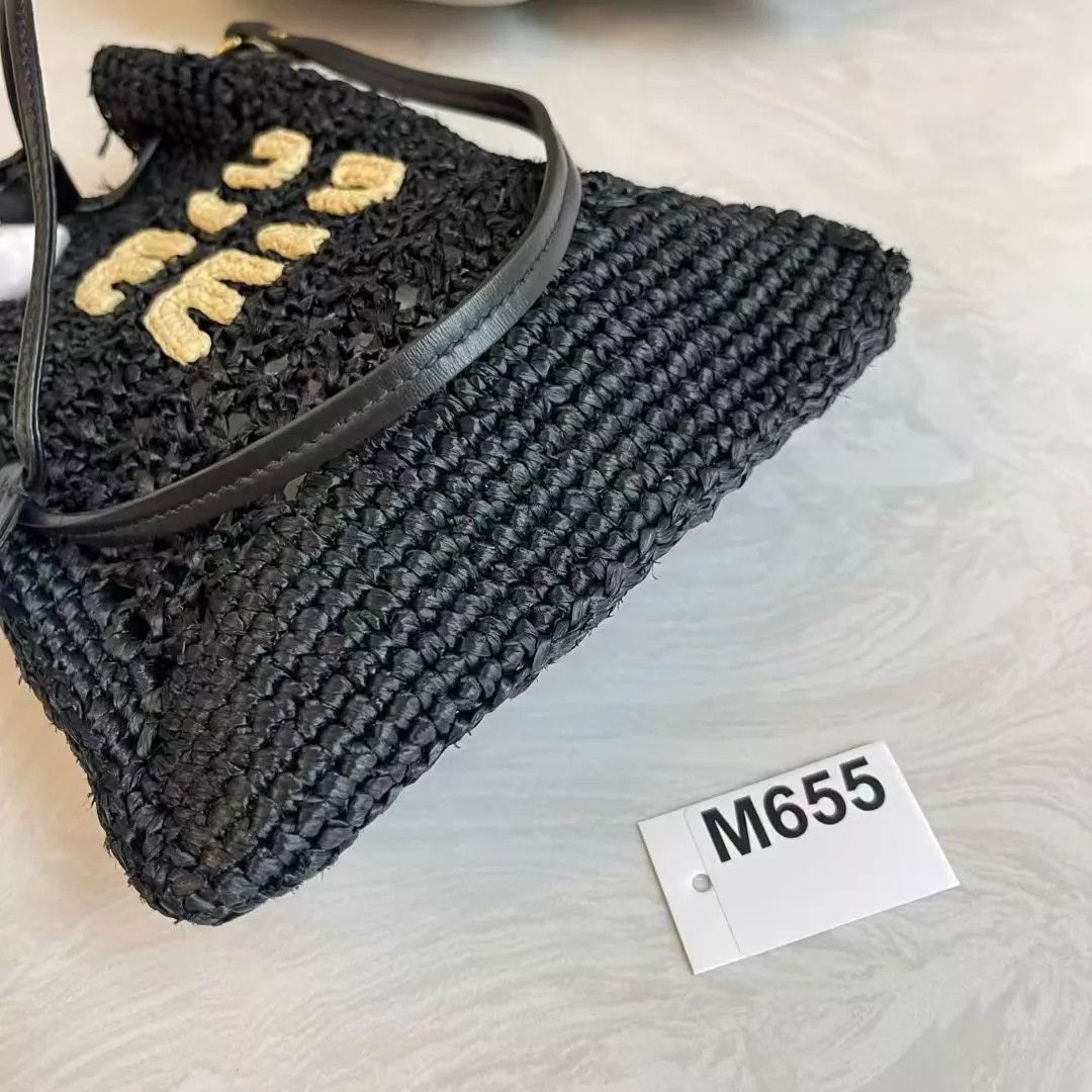 Miu Miu MIU MIU Mini Straw Black Bag Like New M655 Size ONE SIZE - 4 Thumbnail