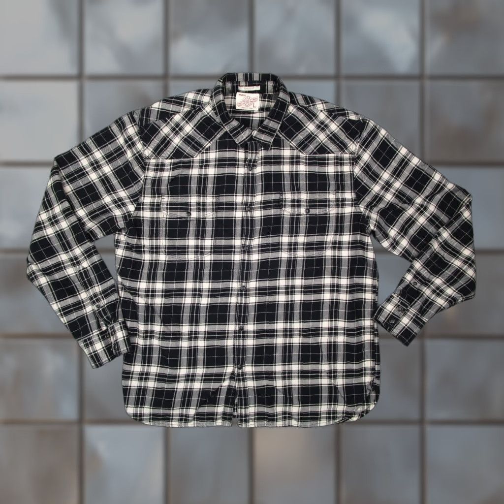 Lucky Brand Lucky Brand Black Plaid Long Sleeve Button-Up Flannel Shirt Mens Large Pearl Snap Work Cowboy Size US L / EU 52-54 / 3 - 1 Thumbnail