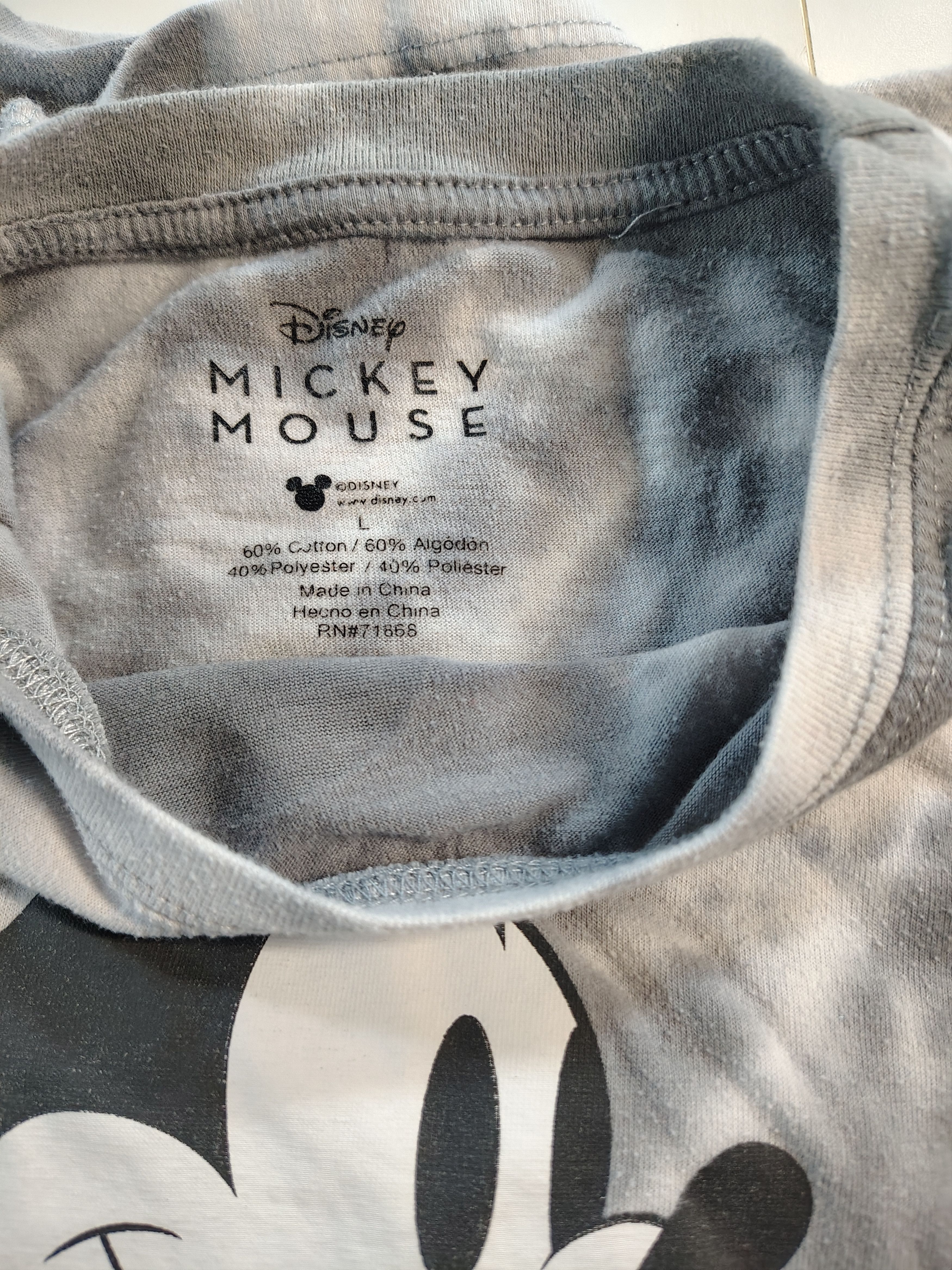Disney Women's Large Acid-Wash Disney Mickey Mouse Crop Top Size L / US 10 / IT 46 - 2 Thumbnail