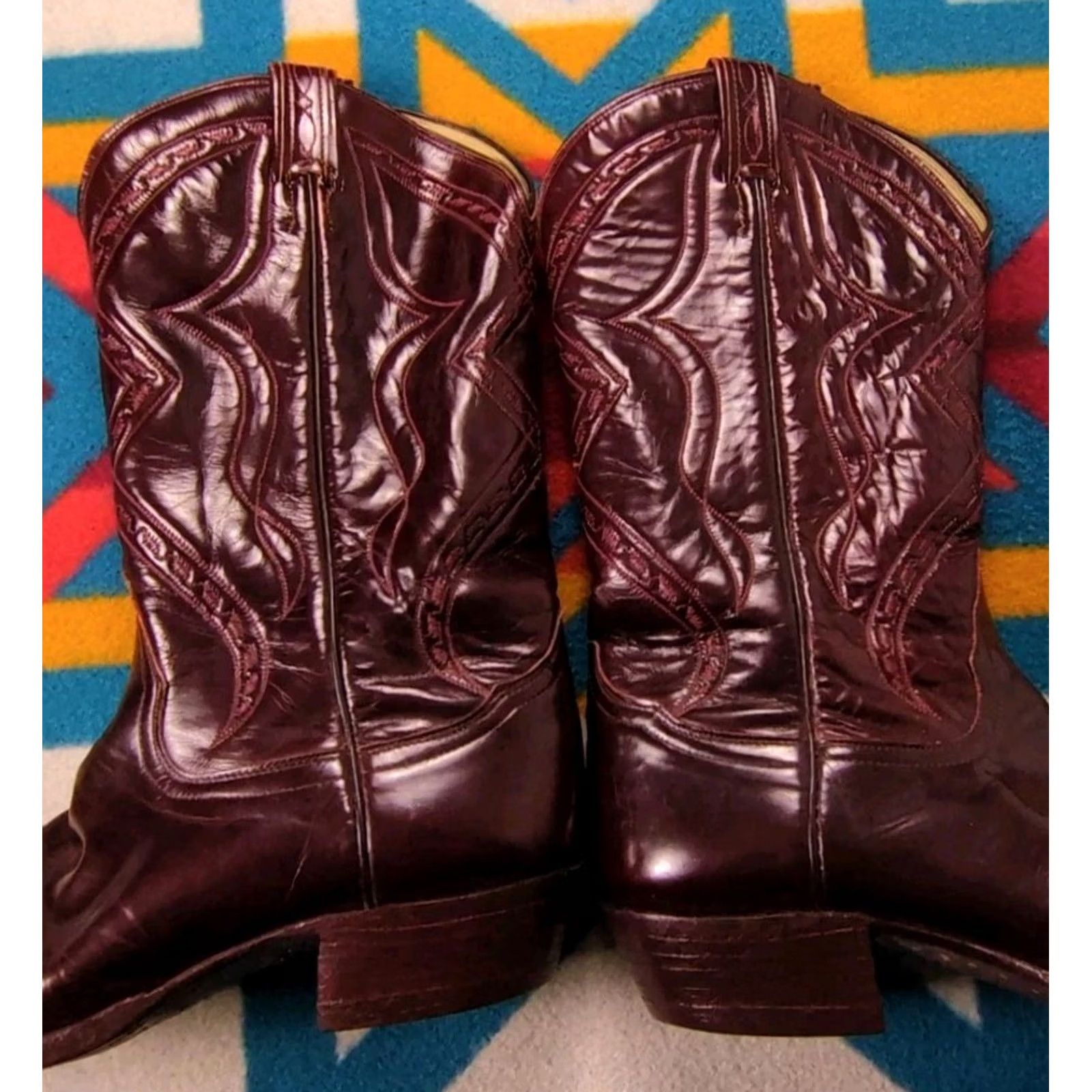 Tony Lama VINTAGE Tony Lama Boots Cowboy El Rey Leather Made In USA 11.5 D Mens Western Size US 12 / EU 45 - 4 Thumbnail