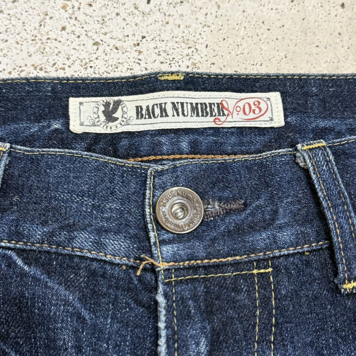 Japanese Brand Y2K Back Number No2 Whisker Relaxed Straight Denim Pants Size US 33 - 10 Thumbnail