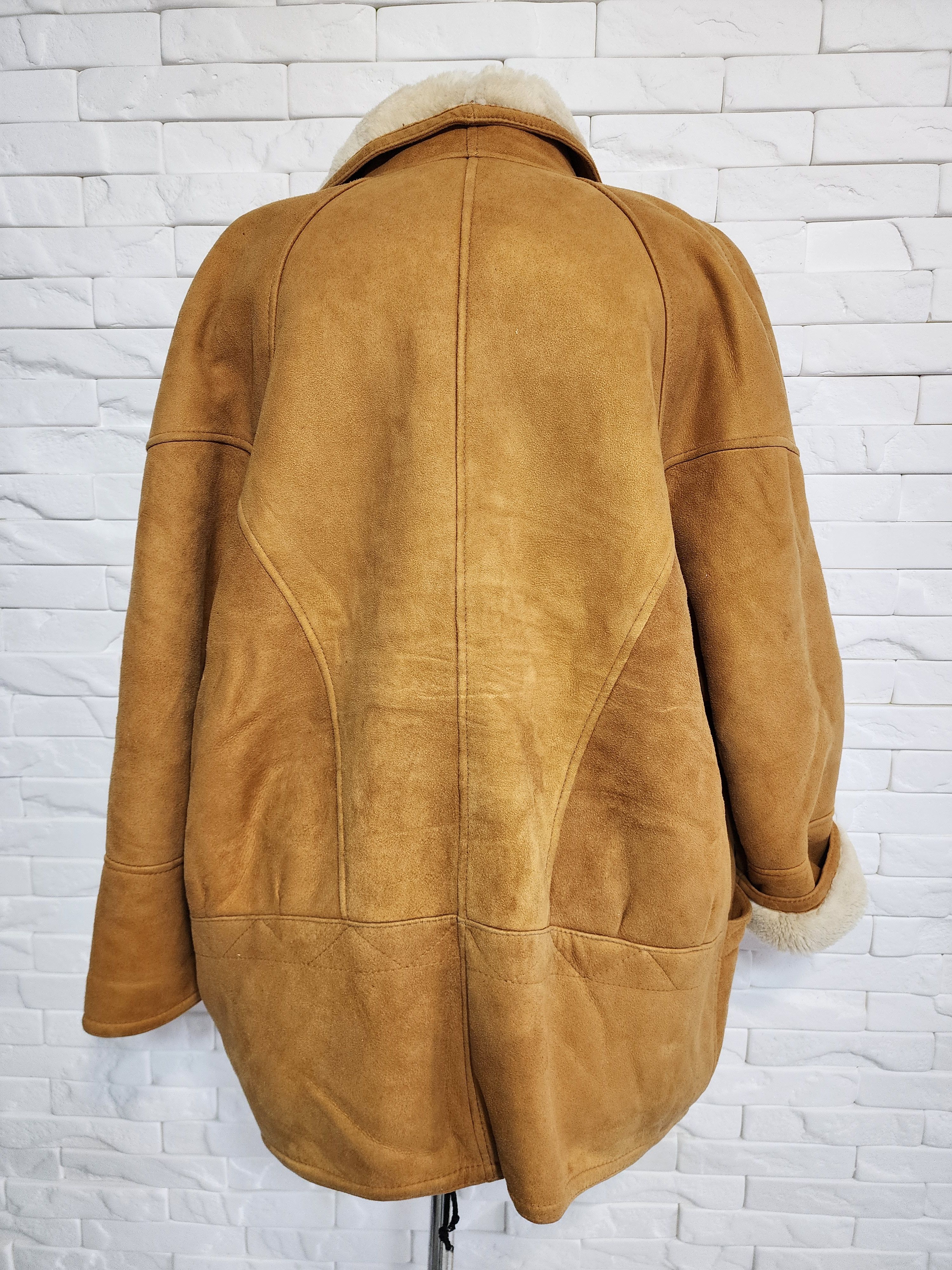Genuine Leather Brown Sheepskin Coat: Women's Warm Genuine Fur Jacket Size XXL / US 16-18 / IT 52-54 - 4 Thumbnail