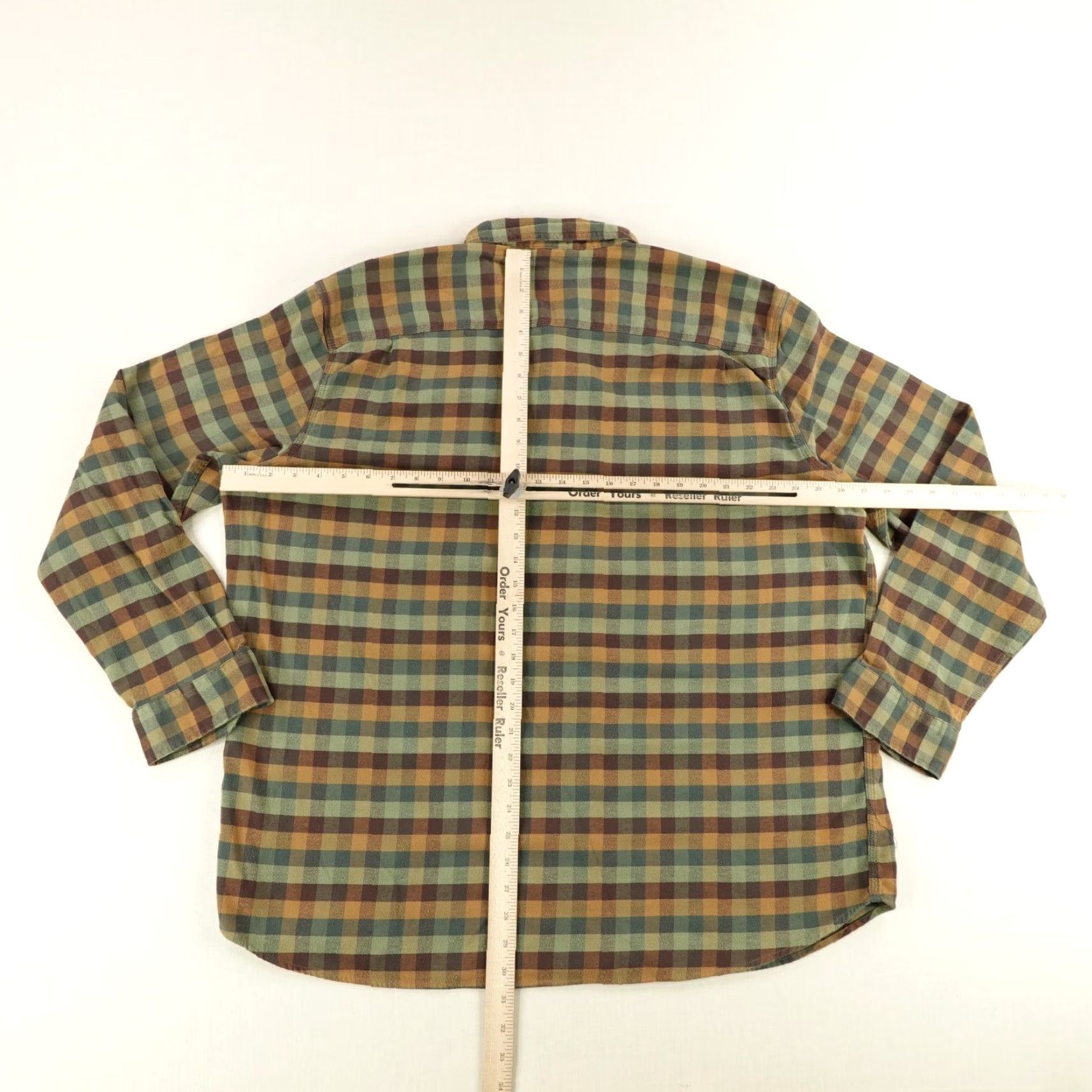 Vintage LL Bean Shirt Mens XL Green Plaid Comfort Stretch Flannel Outdoor Button-Up Button-Down Collar Size US XL / EU 56 / 4 - 6 Thumbnail