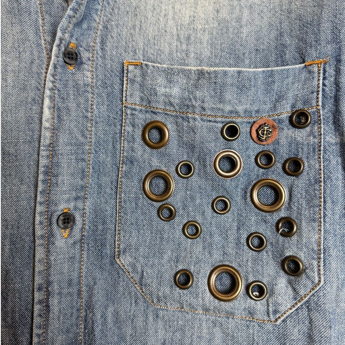 Just Cavalli Just Cavalli Denim Button Down Shirt - Size L Size US L / EU 52-54 / 3 - 8 Thumbnail