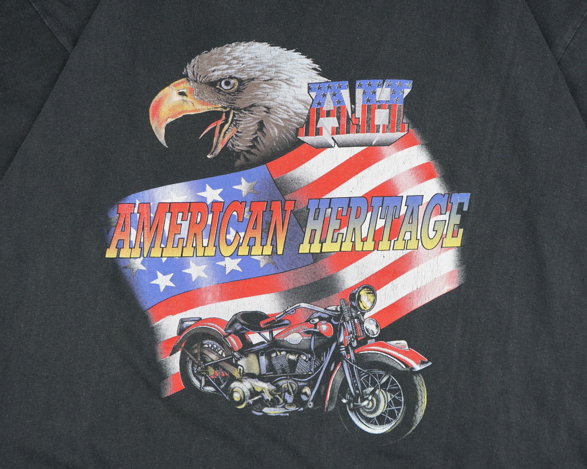 Harley Davidson × Vintage Vintage 90s American Heritage Motorcycle Eagle T-Shirt Size US L / EU 52-54 / 3 - 2 Thumbnail