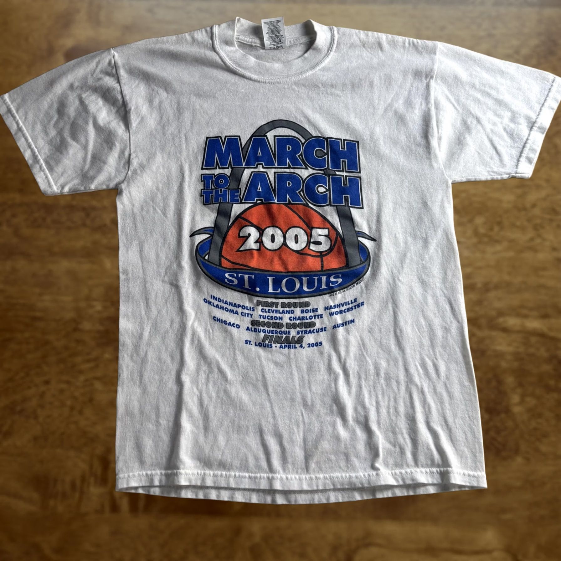 Jerzees VINTAGE Jerzees March To The Arch 2005 Shirt Mens M White T-Shirt Size US M / EU 48-50 / 2 - 1 Thumbnail