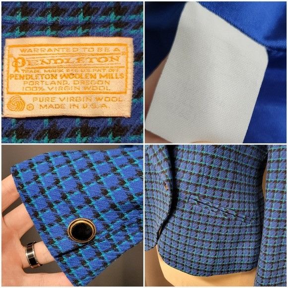 Pendleton Vintage 80s Pendleton Navy Blue Wool Preppy Acadamia Blazer Size M / US 6-8 / IT 42-44 - 4 Thumbnail