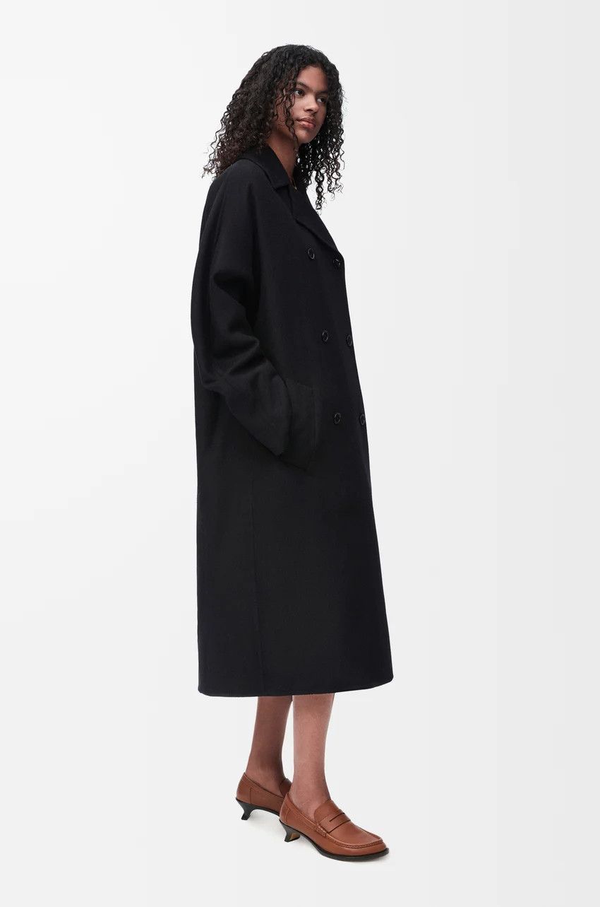 Loewe o1loc1c0525 Coat In Wool And Cashmere in Black Size S / US 4 / IT 40 - 3 Thumbnail