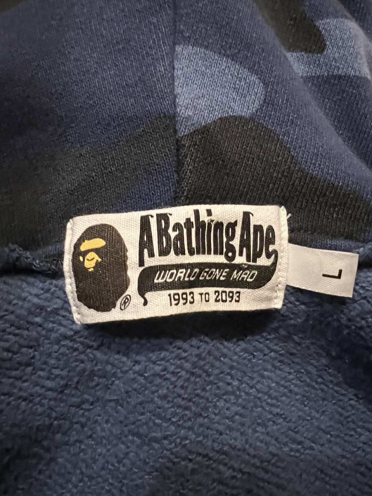 Bape A Bathing Ape Blue Camo Tiger Shark Full Zip Up Shark Hoodie Size US L / EU 52-54 / 3 - 10 Thumbnail