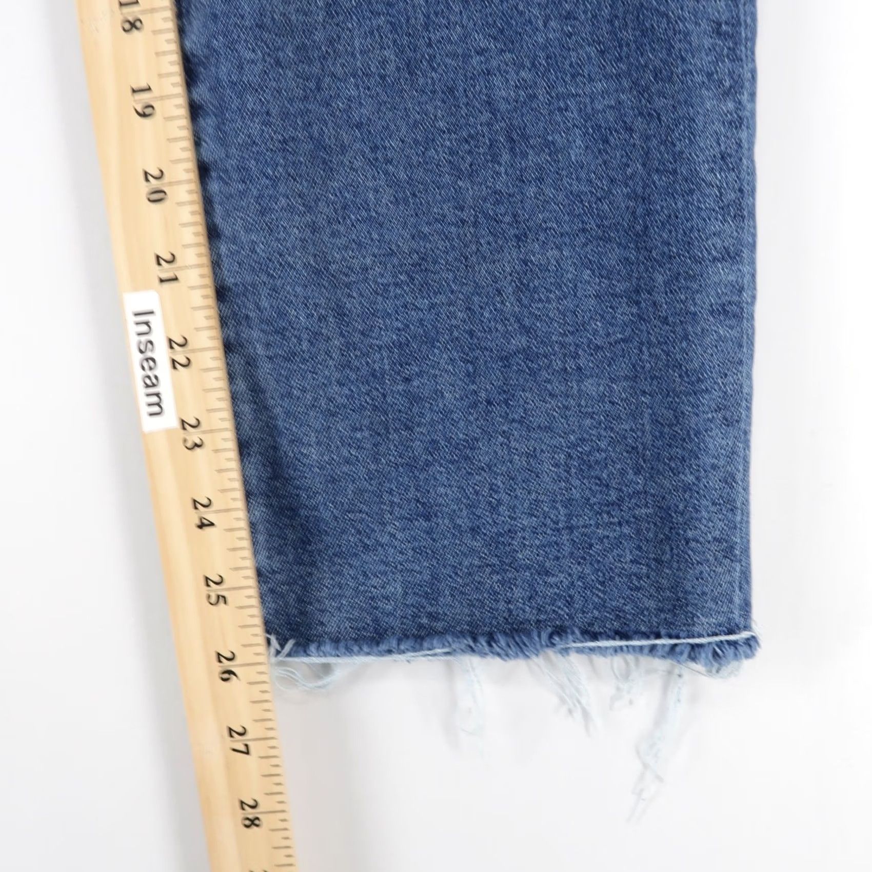 Vintage Evereve Jeans Womens 29 Blue High Rise Straight Leg Raw Hem Size 29" - 7 Thumbnail