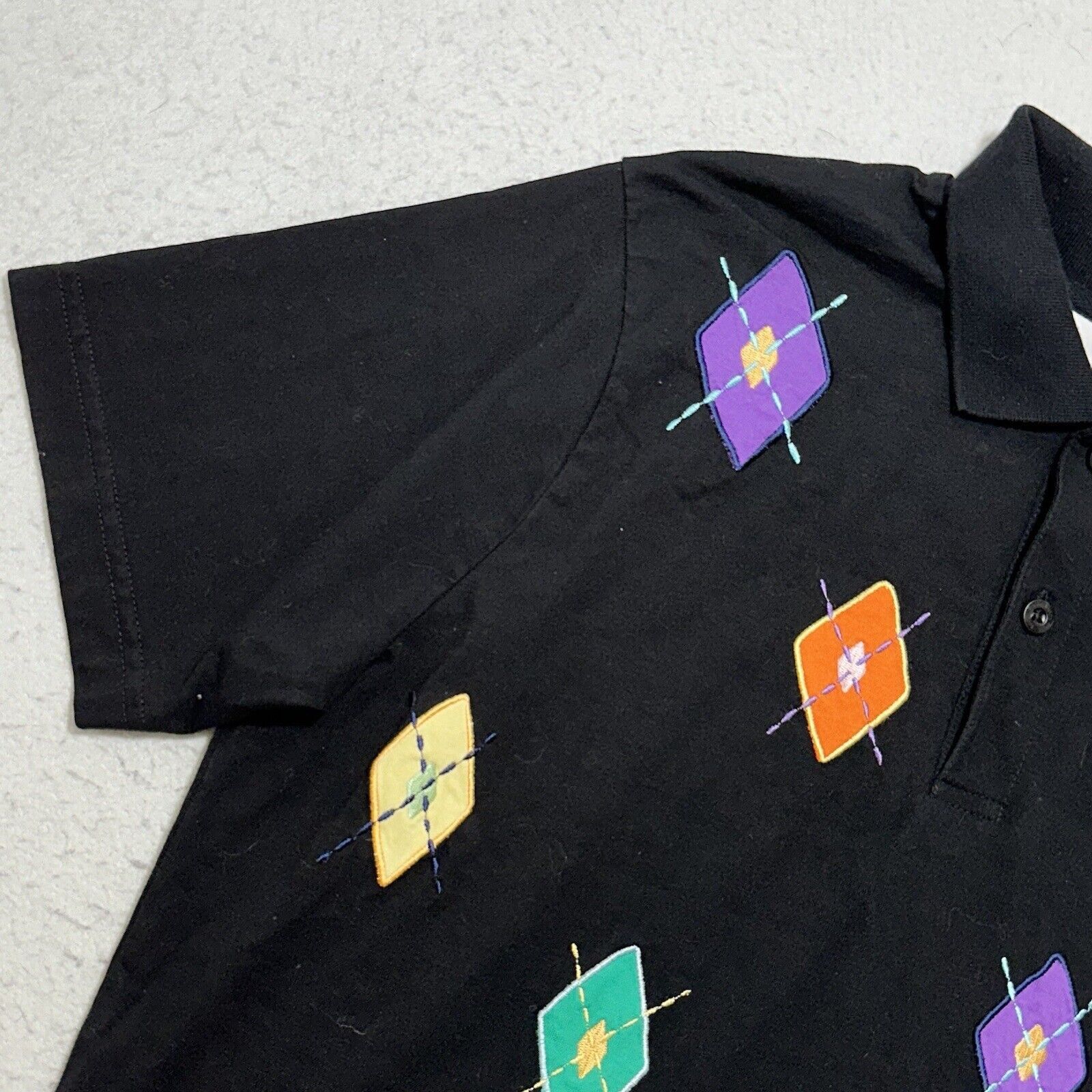 Teddy Fresh Teddy Fresh Small Argyle Applique Polo Short Sleeve Black Size US S / EU 44-46 / 1 - 7 Thumbnail