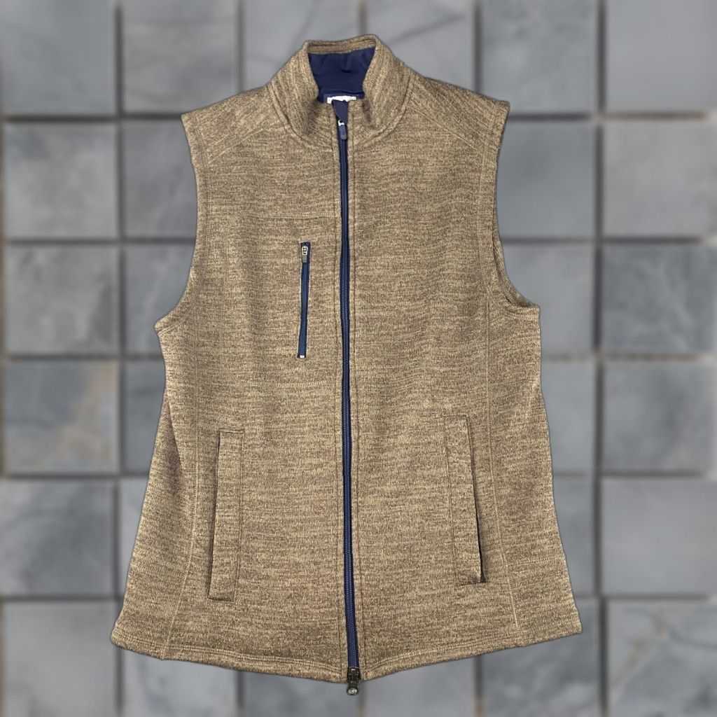johnnie-O johnnie-O Wes Vest Mens Small S Brown Full Zip Fleece Pockets Lined Golf Size US S / EU 44-46 / 1 - 1 Thumbnail