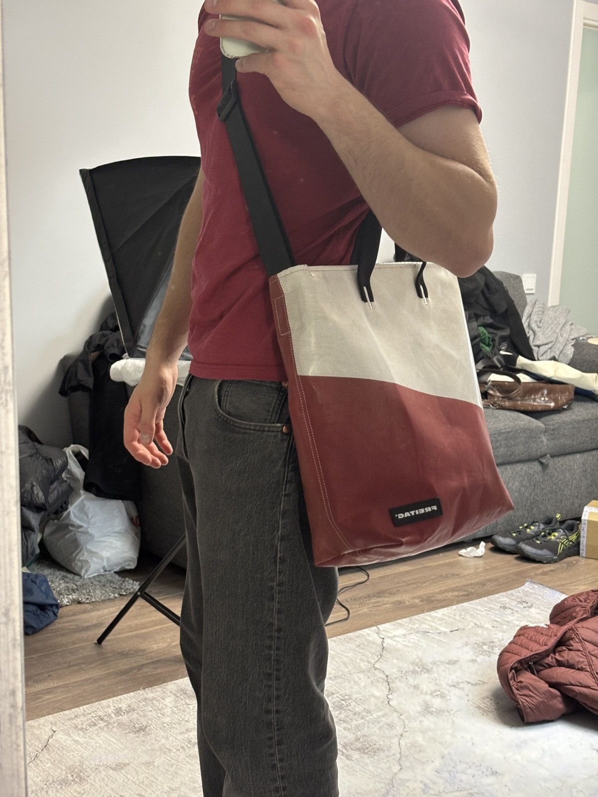 Freitag Freitag shoulder bag recycled rare white red Size ONE SIZE - 9 Thumbnail