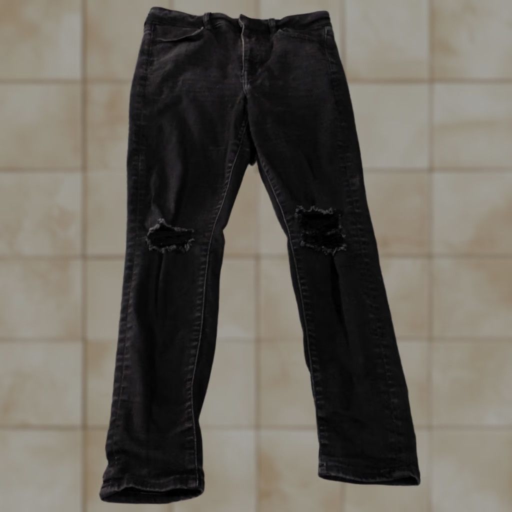 American Eagle Outfitters American Eagle Outfitters Jeans Womens Regular Size 12 Distressed Dark Blue Denim Jegging High Rise Mid Rise 28in Inseam Zipper Size 34" / US 12 / IT 48 - 1 Thumbnail
