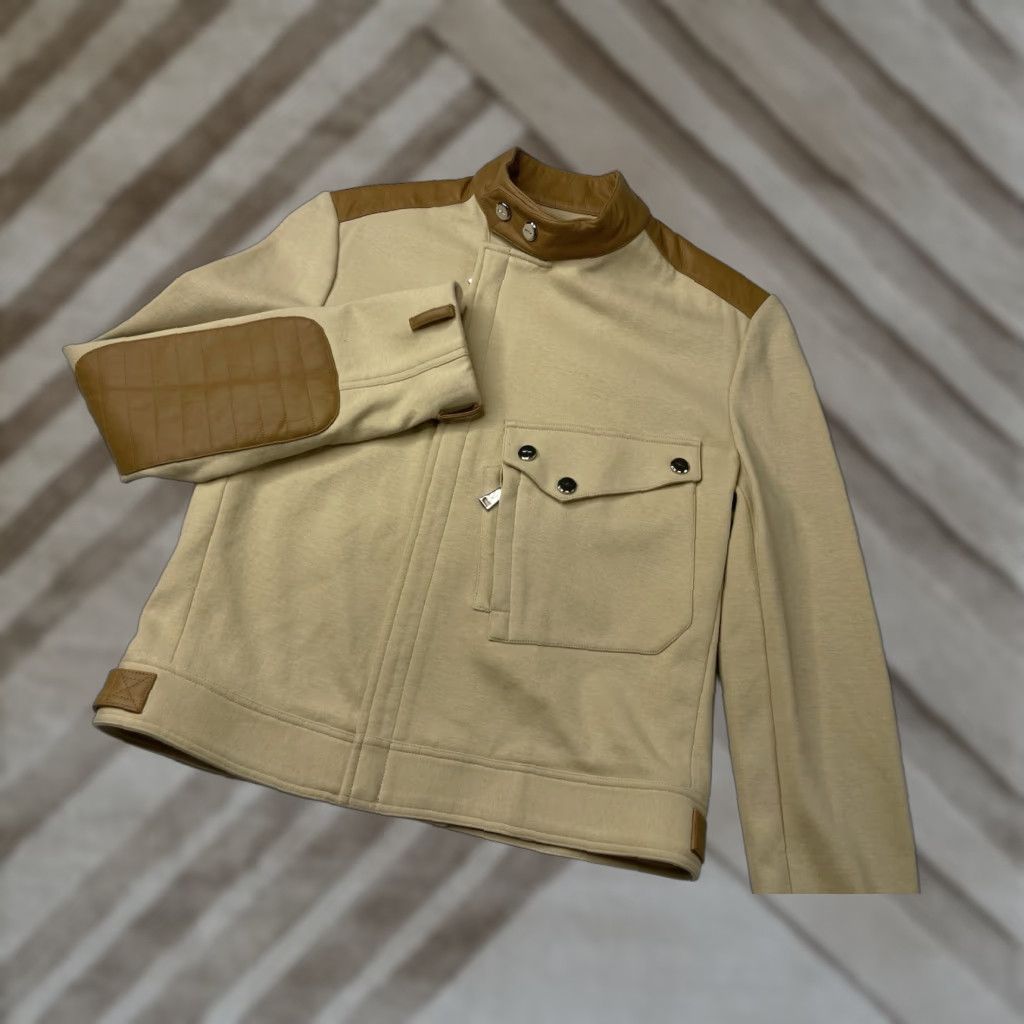 Ralph Lauren VINTAGE Ralph Lauren Black Label Jacket Women 6 Beige Leather Cafe Racer Motorcycle Coat Size M / US 6-8 / IT 42-44 - 1 Thumbnail