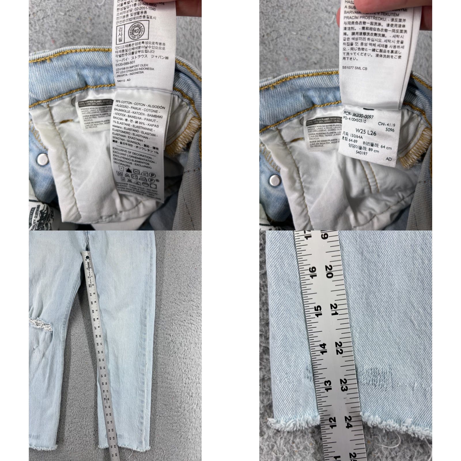 Levi's VINTAGE Levis Jeans 501 XX Blue Denim Slim Regular 25 24x24 Button Fly Men Apparel 5-Pocket Design Jeans Size US 26 / EU 42 - 8 Thumbnail