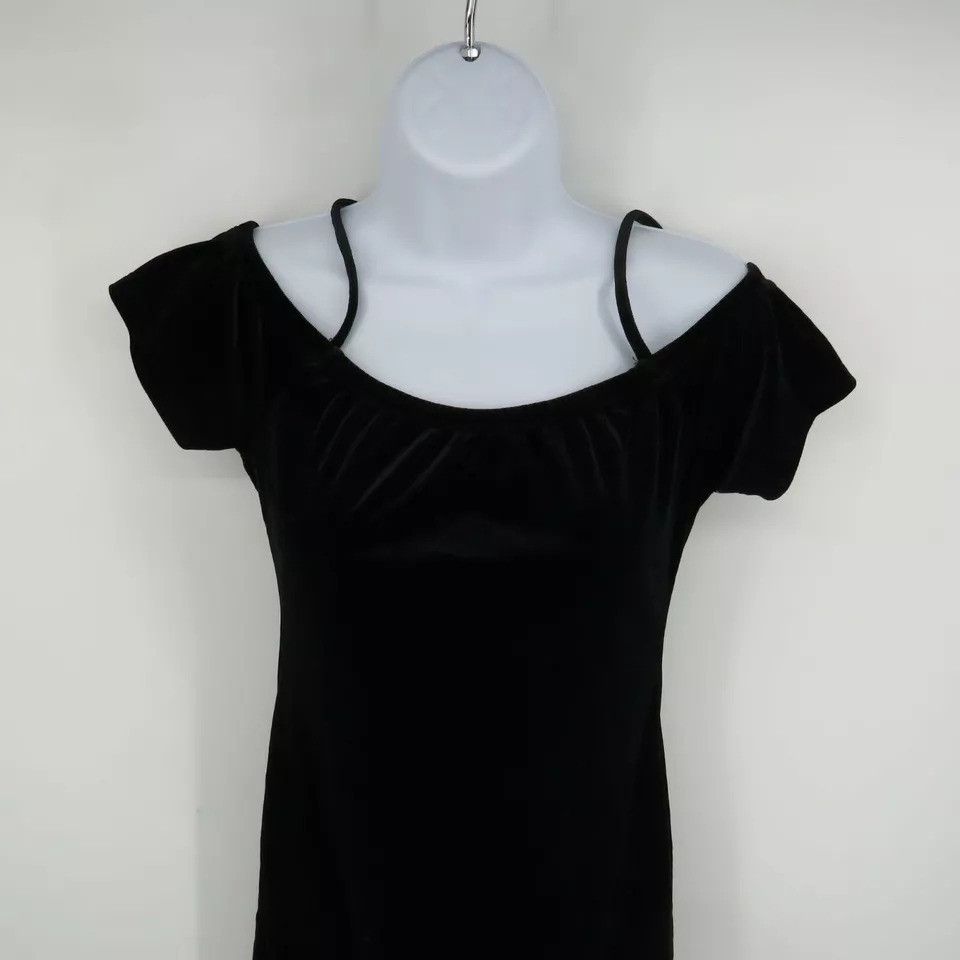 Other Planet Gold Sexy Black Velvet Cold Shoulder Dress Medium NWT Size M / US 6-8 / IT 42-44 - 2 Thumbnail